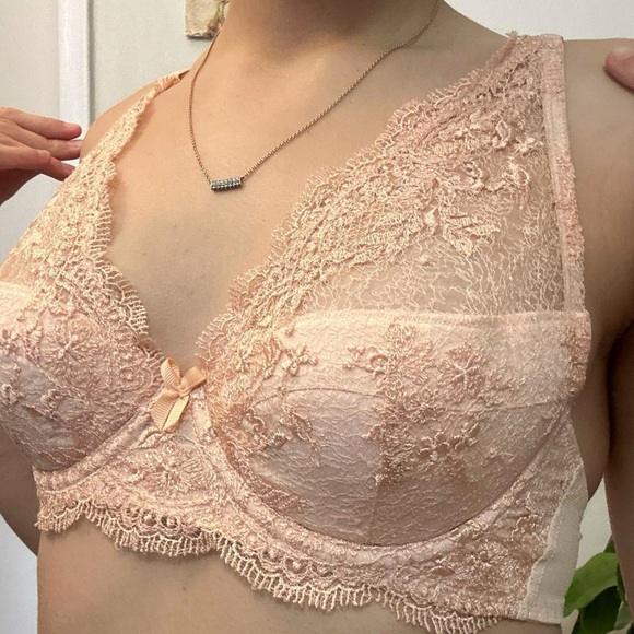 💜Pink Lace Balconette Bra - Picture 2 of 8